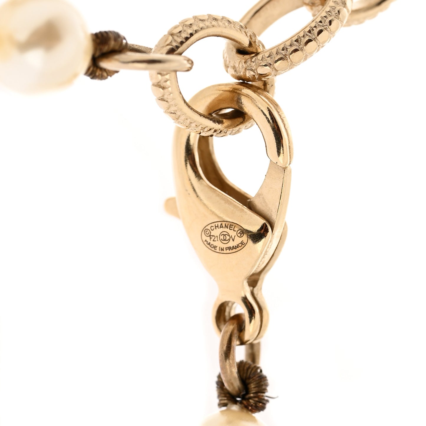 Pearl CC 100th Anniversary Necklace Light Gold