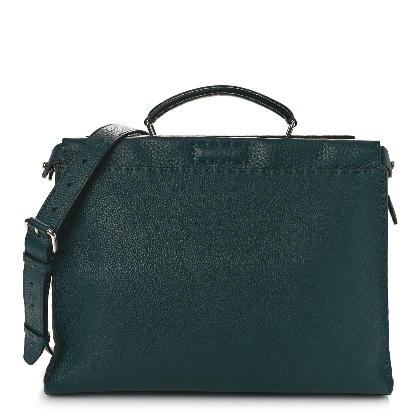 Cuoio Romano Selleria Bi-Color Large Peekaboo Iconic Fit Satchel Amazzonia Black