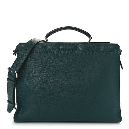 Fendi Cuoio Romano Selleria Bi-Color Large Peekaboo Iconic Fit Satchel Amazzonia Black 1 of 8