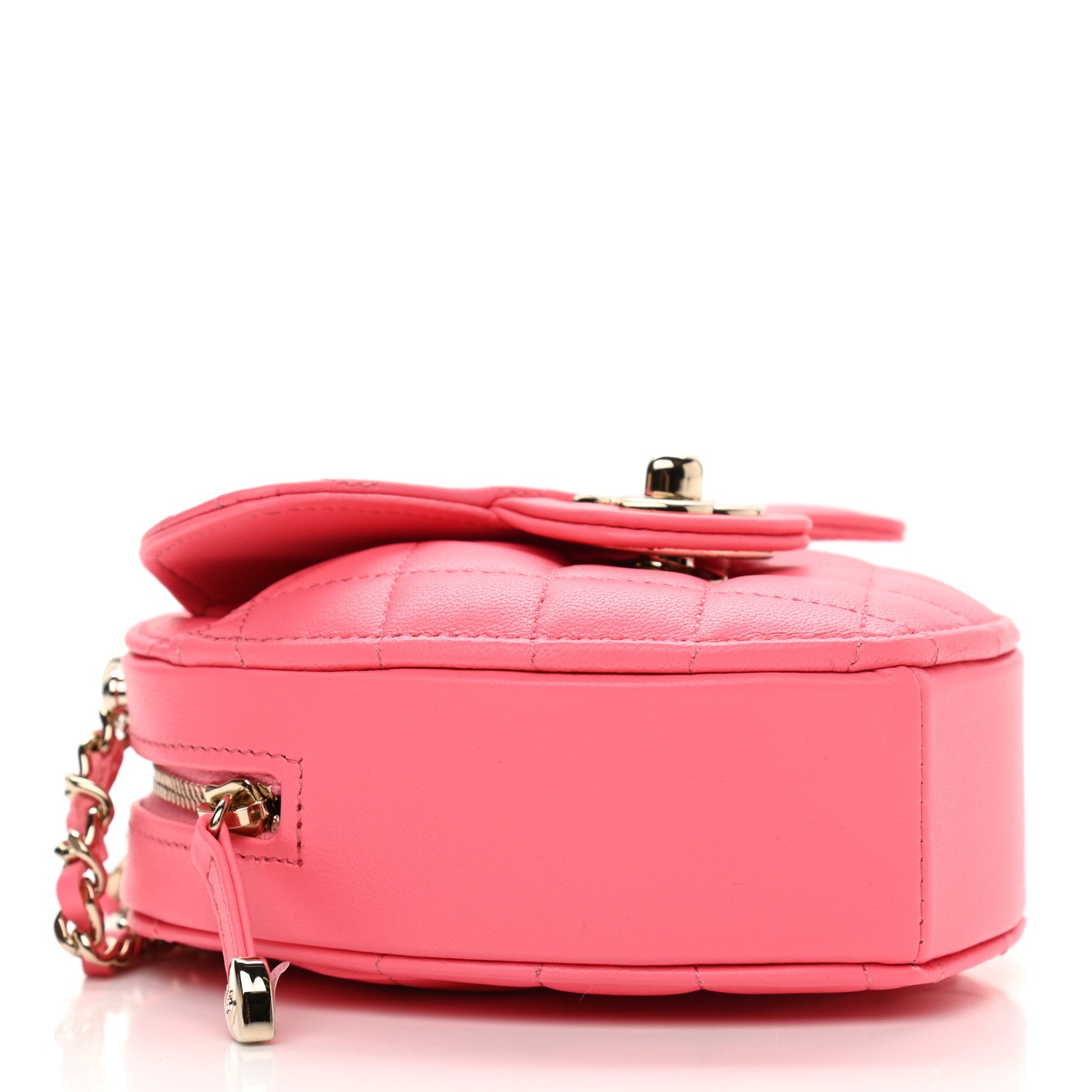 Chanel Lambskin Quilted CC In Love Heart Clutch With Chain Pink 4 of 11
