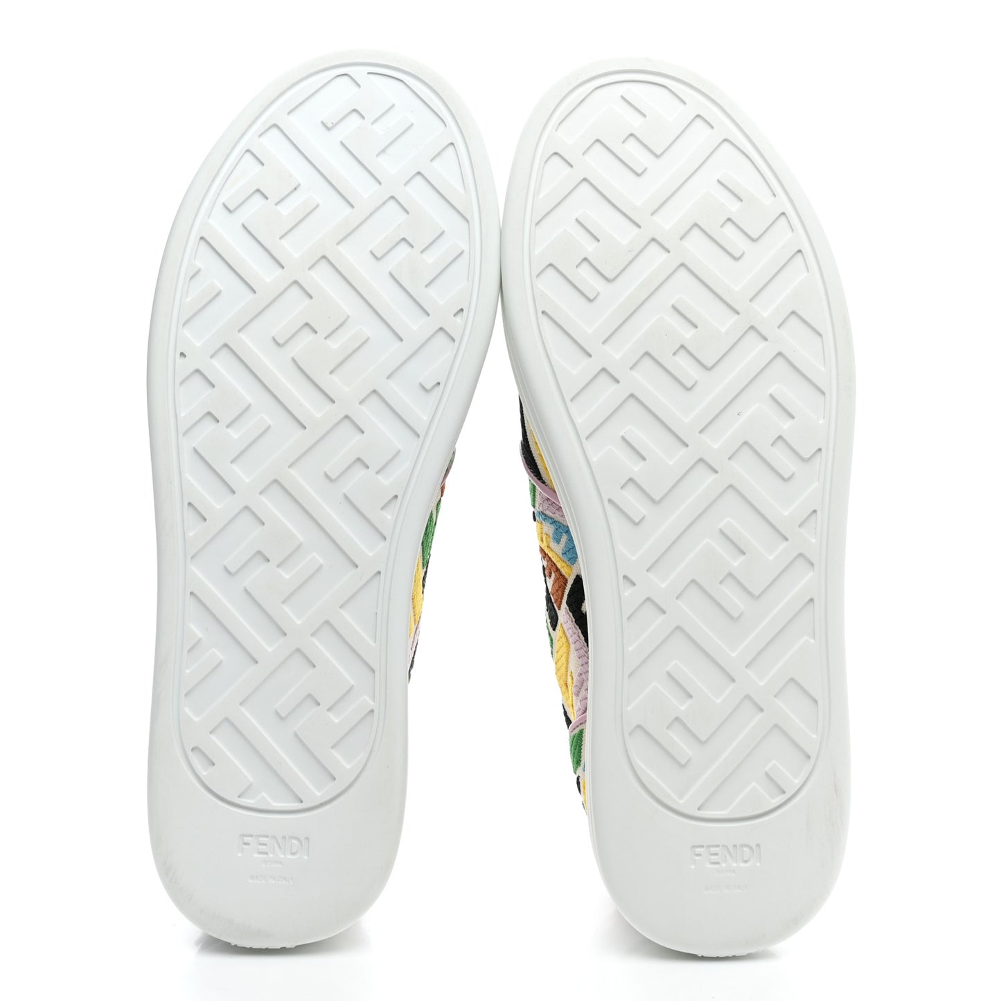 X SARA COLEMAN Canvas FF Vertigo Embroidered Womens Rise Slip On Sneakers 36.5 Grezzo Multicolor