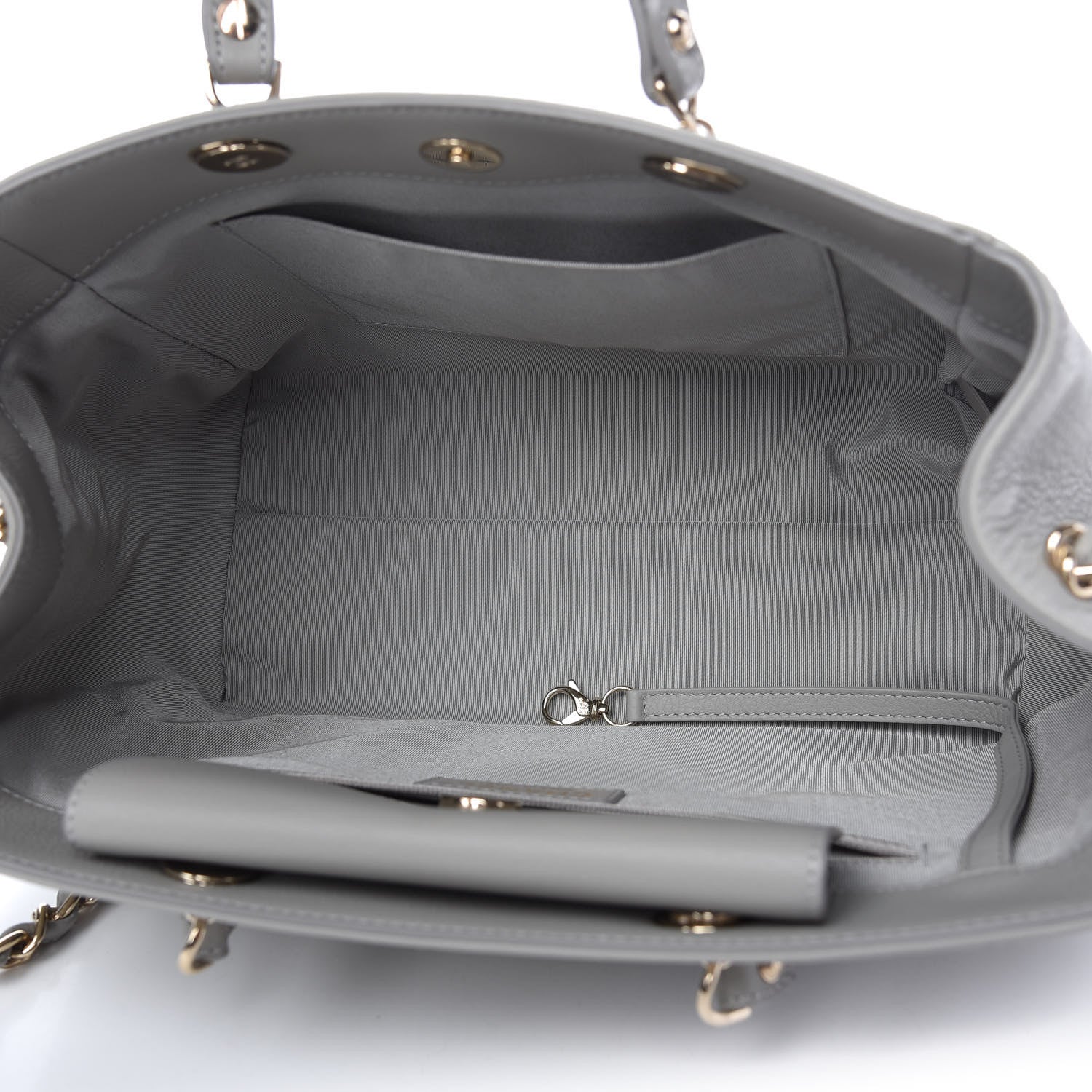 Chanel Bullskin Stitched Small Shopping Bag Grey 5 of 10