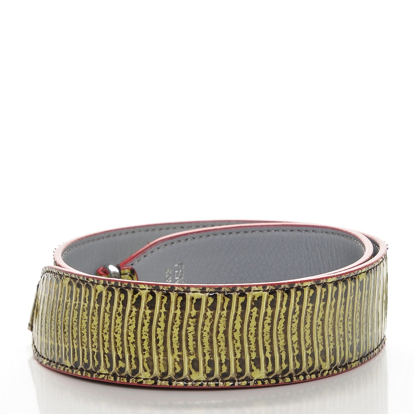 Elaphe Vitello Dolce Strap You Verde Acido Ardesia