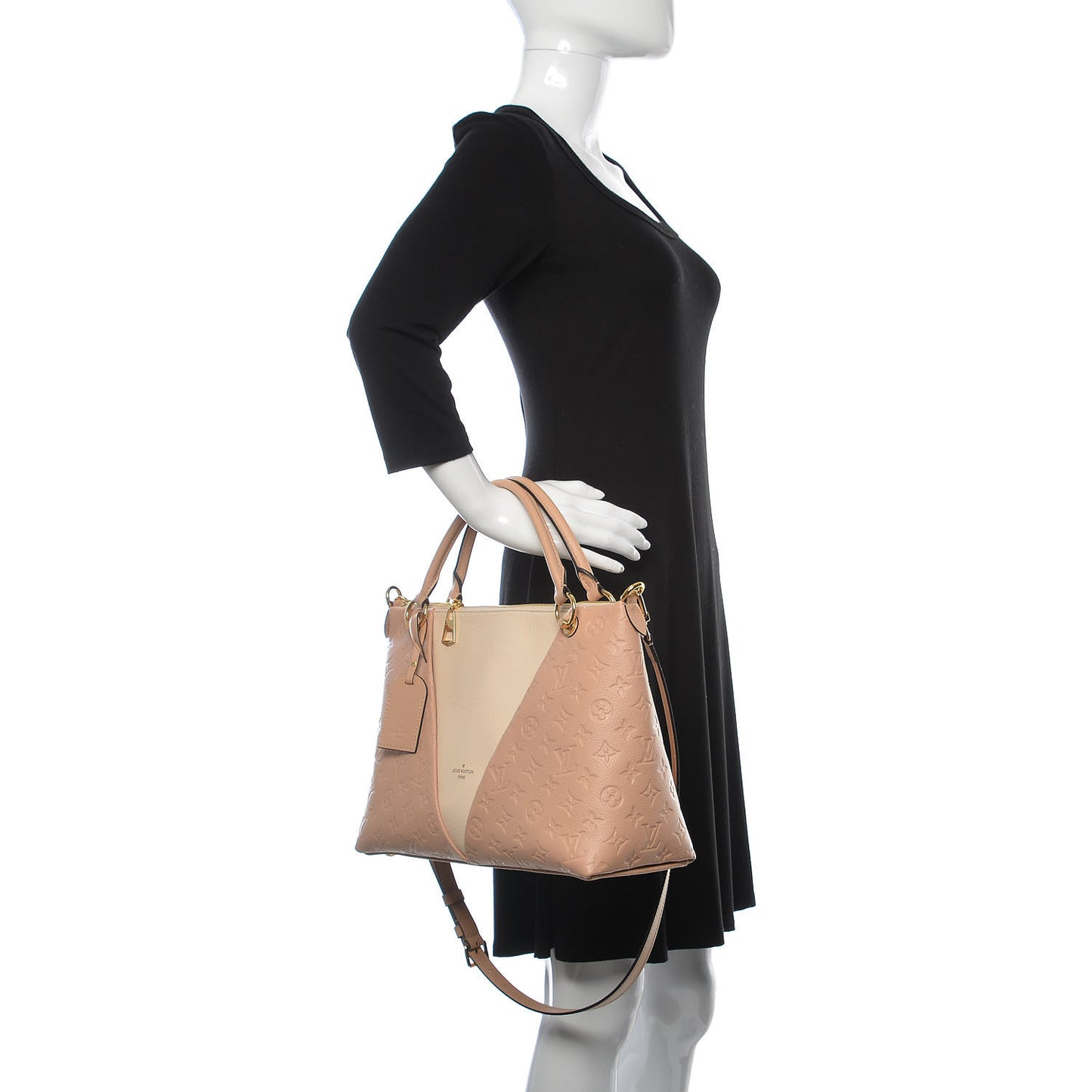 Empreinte V Tote MM Beige Rose Creme