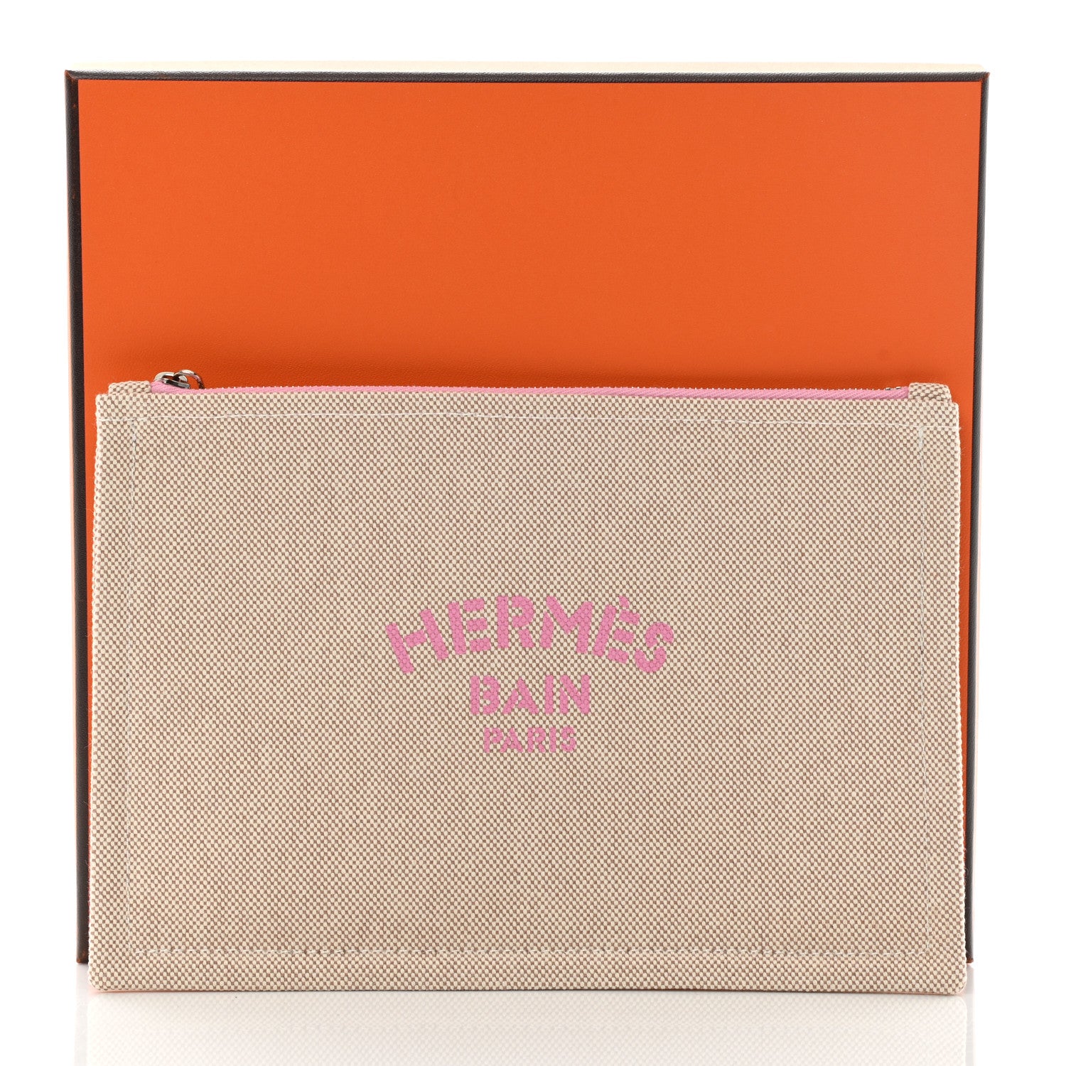 Hermes Toile Small Bain New Yachting Case Bubble Gum 8 of 8