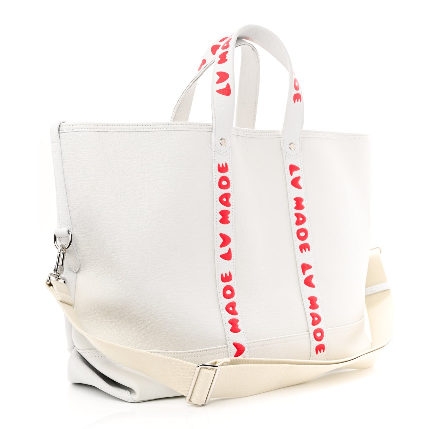 X NIGO Calfskin Tiger Journey Tote White