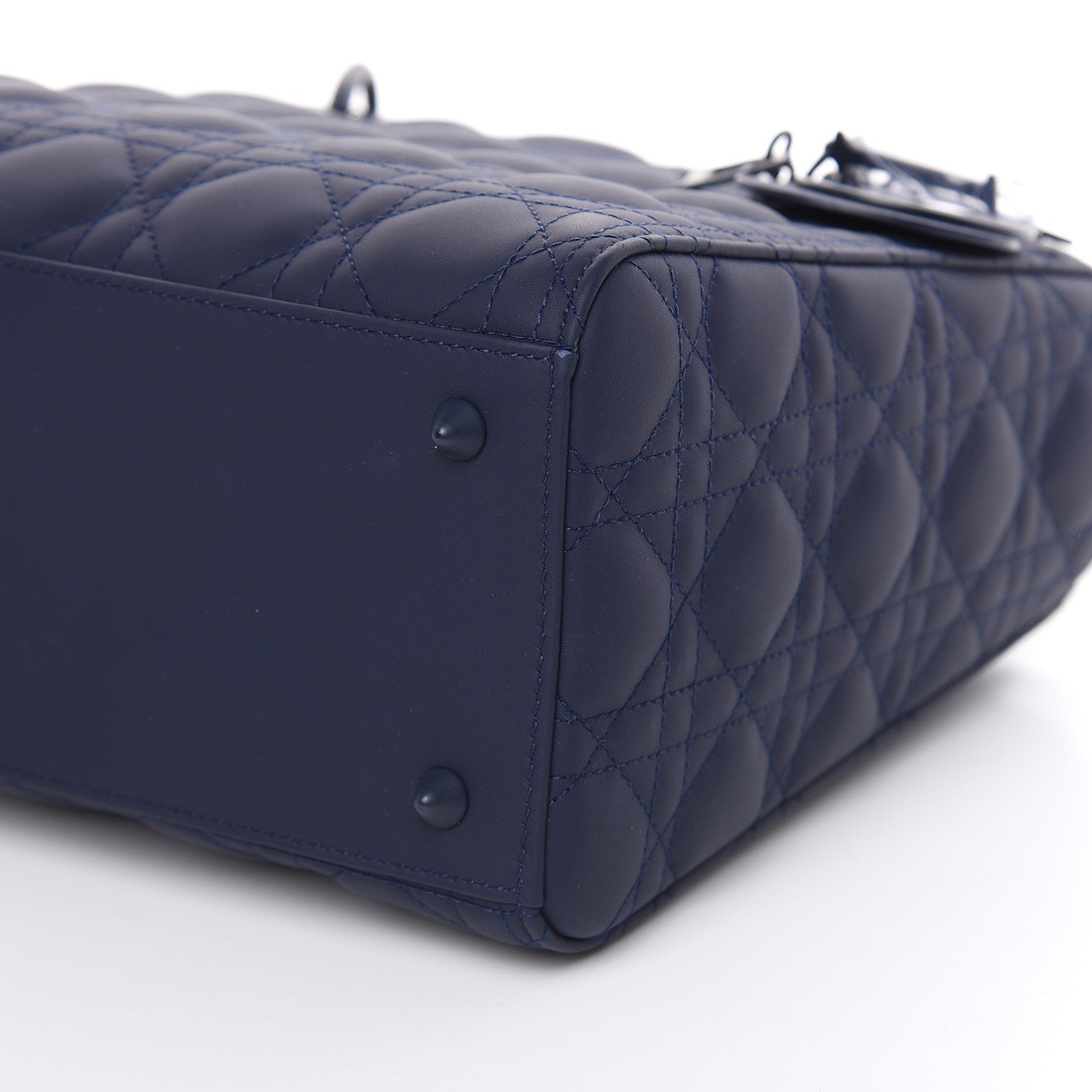 Christian Dior Ultra Matte Calfskin Cannage Medium Lady Dior Blue 9 of 10