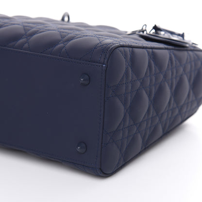 Christian Dior Ultra Matte Calfskin Cannage Medium Lady Dior Blue 9 of 10