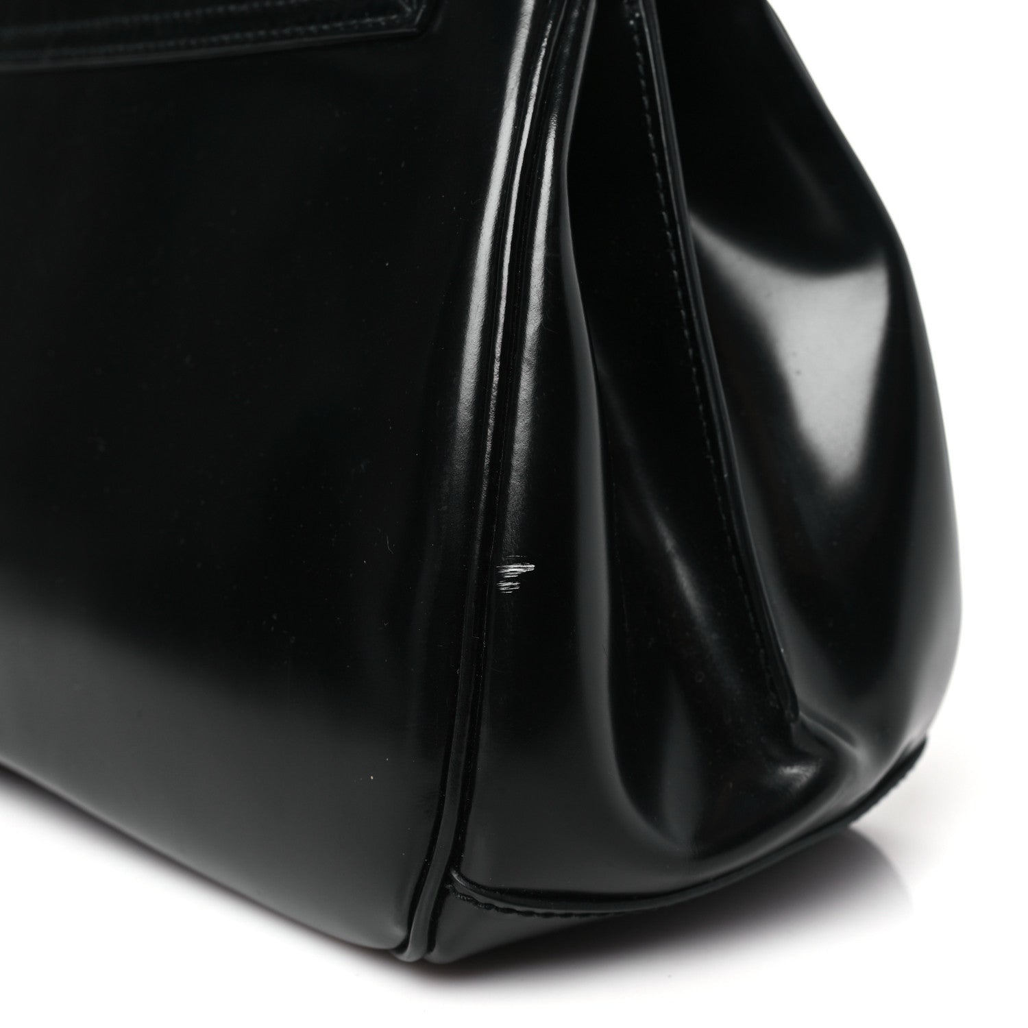Gucci Regent Calfskin Bamboo Medium Lady Lock Top Handle Bag Black