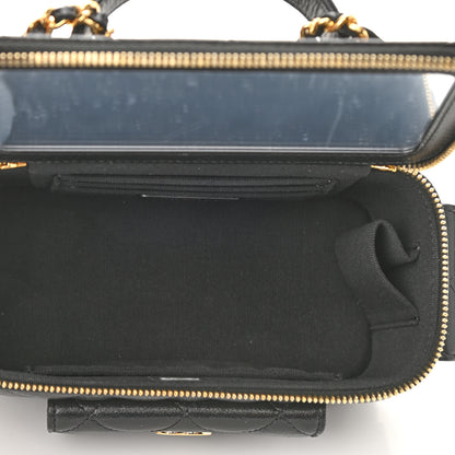 Chanel Lambskin Quilted Polly Pocket East West Top Vanity With Chain Black 6 of 12