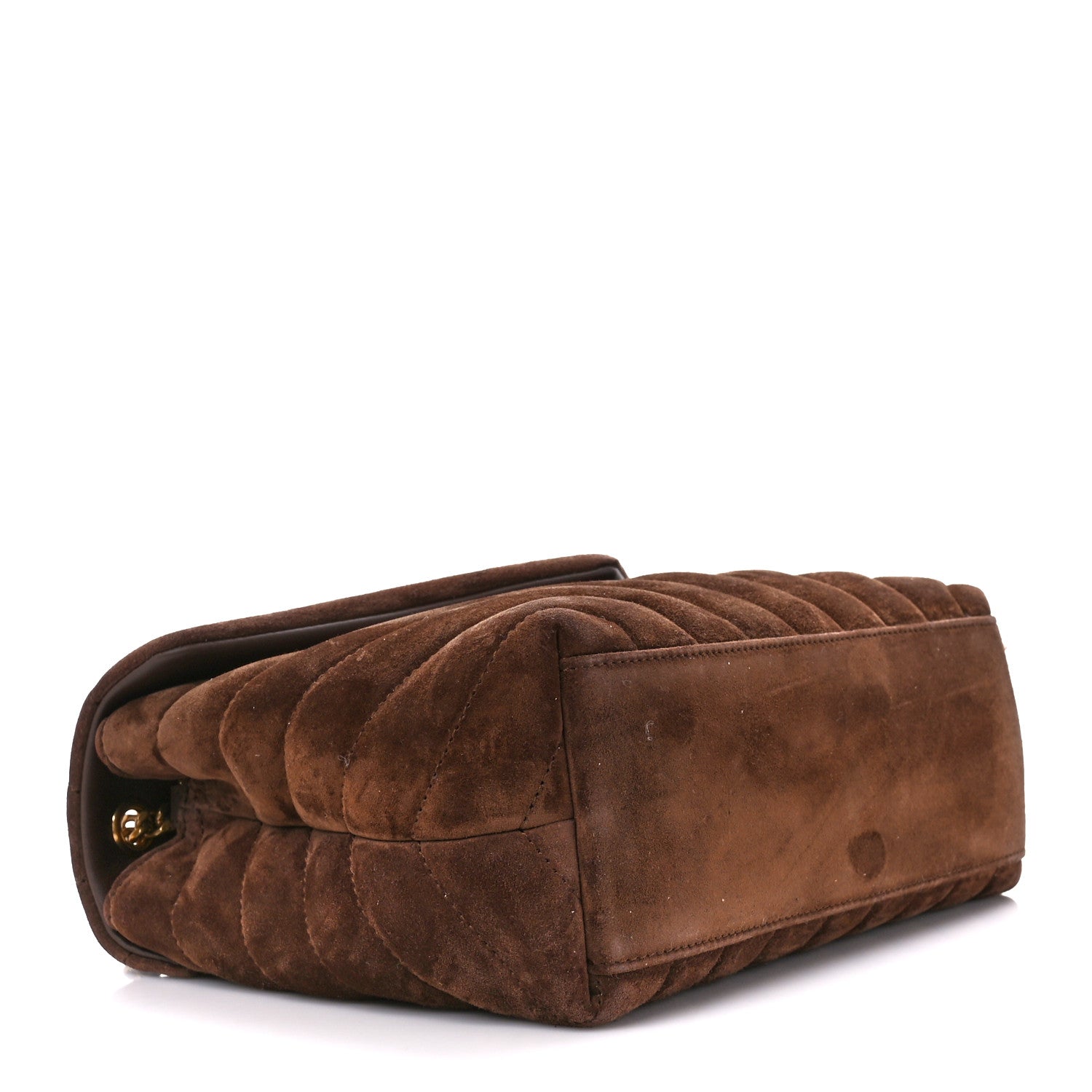 Saint Laurent Suede Calfskin Y Quilted Monogram Small Loulou Chain Satchel Bark Brown 4 of 11