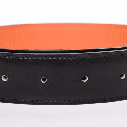 Hermes Box Togo 32mm Belt Strap 100 Black Orange 5 of 11