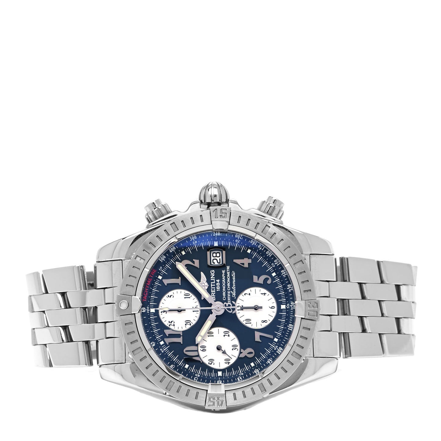 Stainless Steel 44mm Chronomat Evolution Automatic Watch Blue A78363