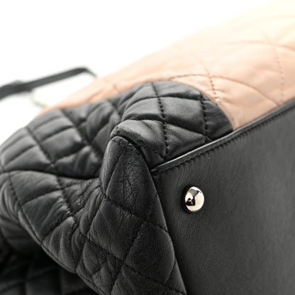 Chanel Lambskin Quilted CC Shopping Tote Black Rose Clair 10 of 15