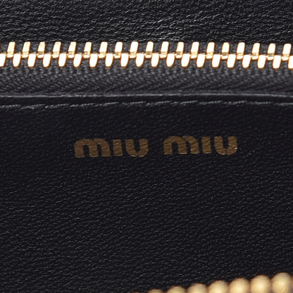 Miu Miu Nappa Matelasse Lux Zip Around Wallet Black 8 of 9