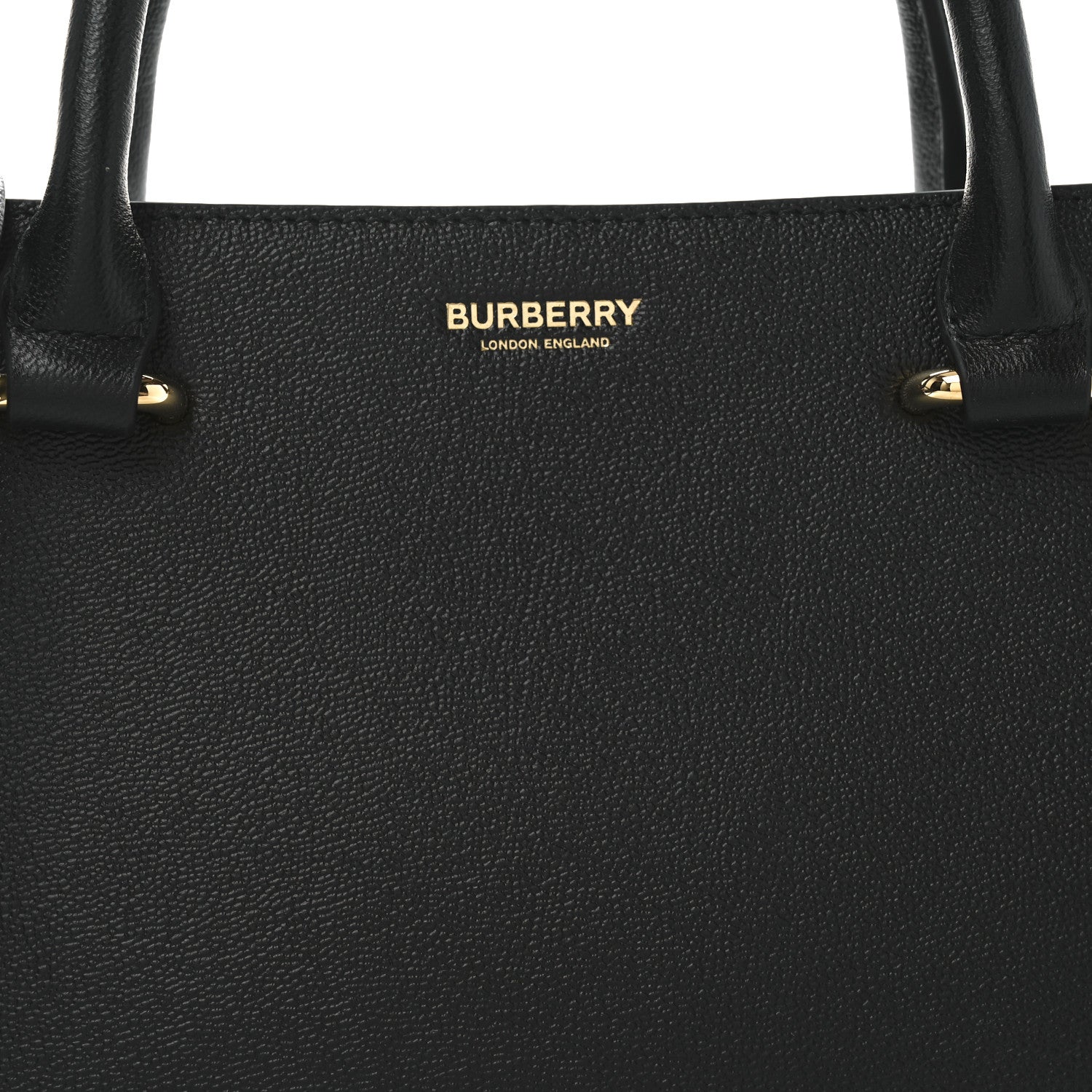 Burberry Derby Calfskin House Check Medium Banner Tote Black 7 of 9