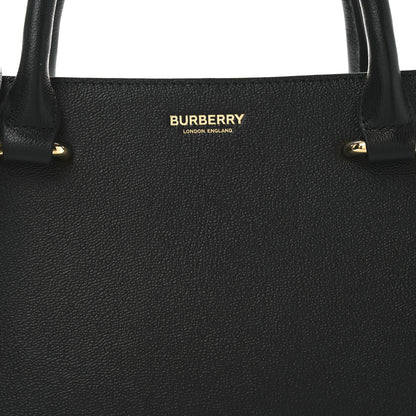 Burberry Derby Calfskin House Check Medium Banner Tote Black 7 of 9