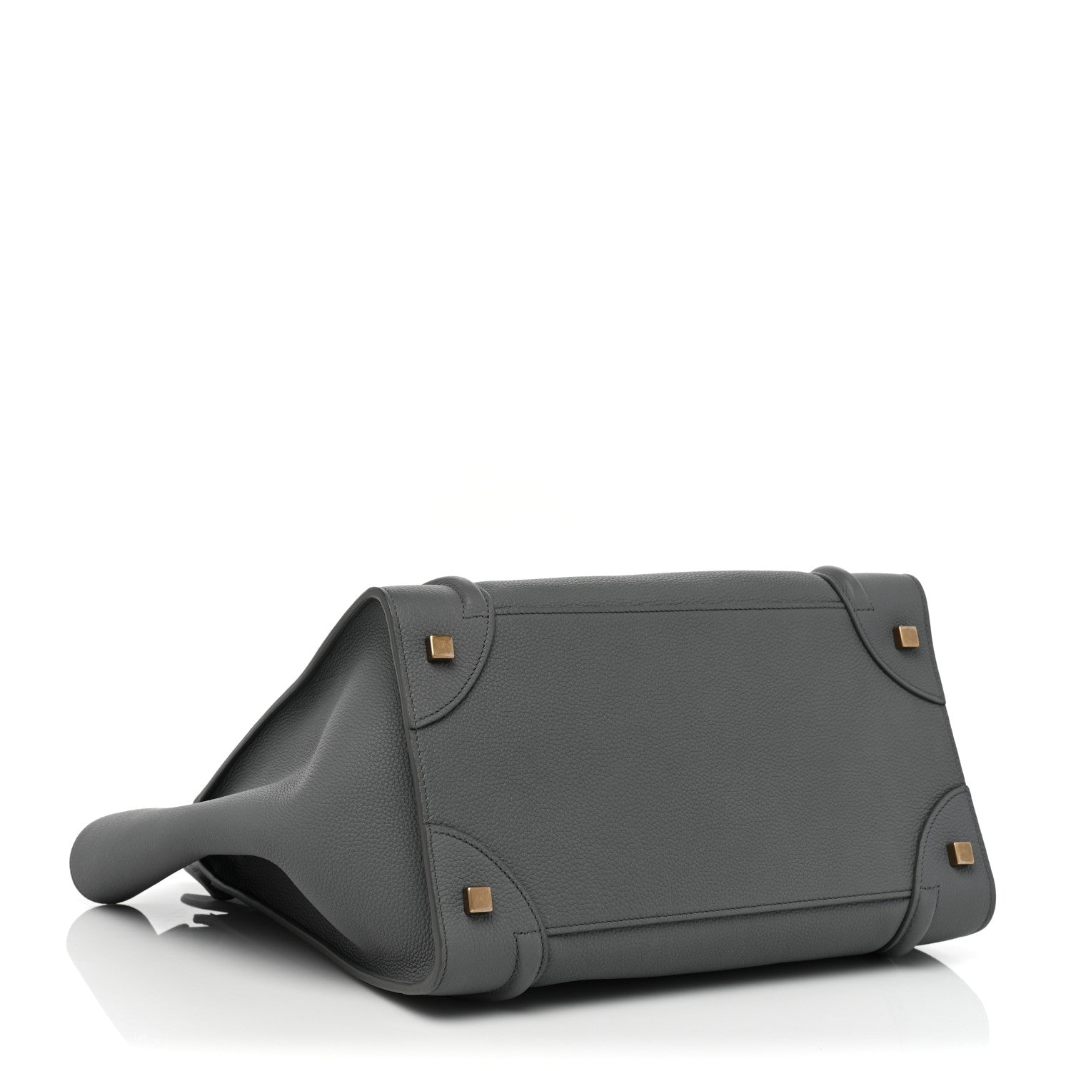 Celine Drummed Calfskin Mini Luggage Kohl 4 of 10