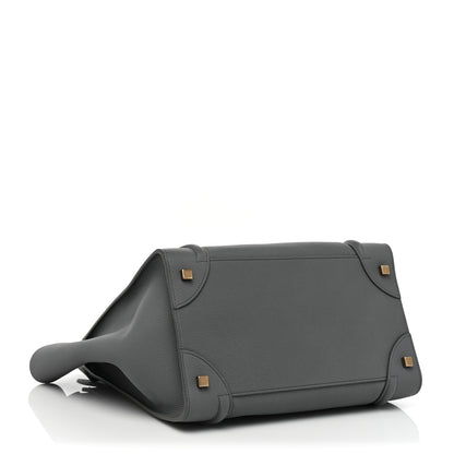 Celine Drummed Calfskin Mini Luggage Kohl 4 of 10