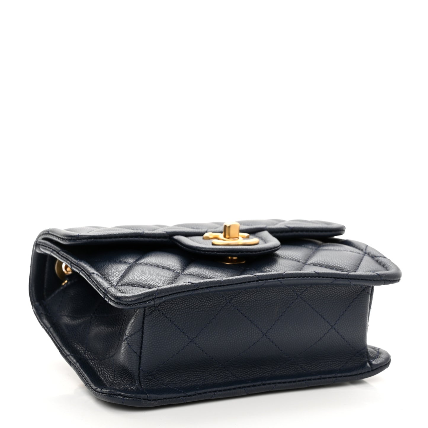 Caviar Quilted Mini Sweet Classic Flap Navy Blue