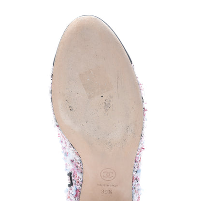 Chanel Tweed Cap Toe CC Short Boots 39.5 Pink Blue Black 9 of 10