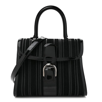 Delvaux Canvas Patent Calfskin MM Brillant Satchel Black 1 of 13