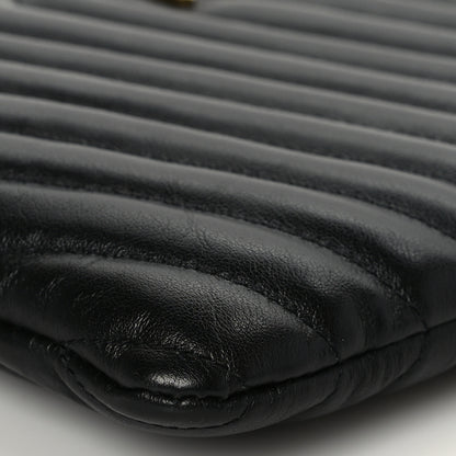 Saint Laurent Calfskin Matelasse Chevron Monogram A5 Wristlet Black 9 of 9