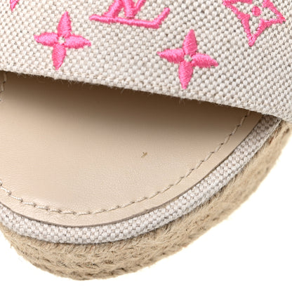 Louis Vuitton Canvas Monogram Starboard Espadrille Wedge Sandals 39.5 9 of 10