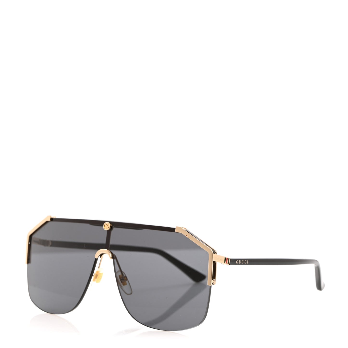 Metal Rimless Square Sunglasses GG0291S Black Gold