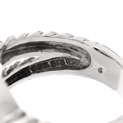 David Yurman Sterling Silver Diamond Prasiolite 11mm Albion Ring 54 6.75 5 of 5