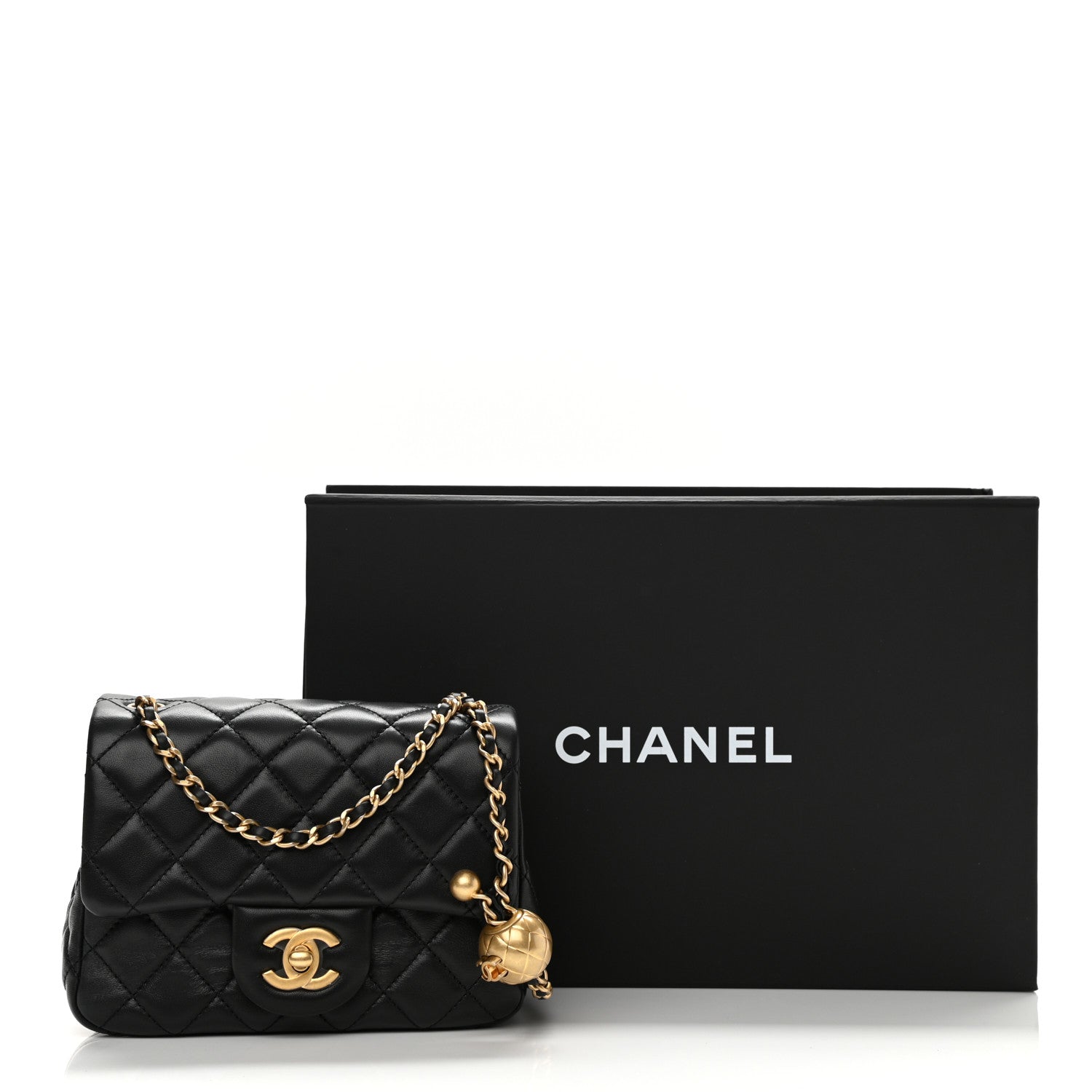 Chanel Lambskin Quilted Mini Pearl Crush Flap Black 10 of 10