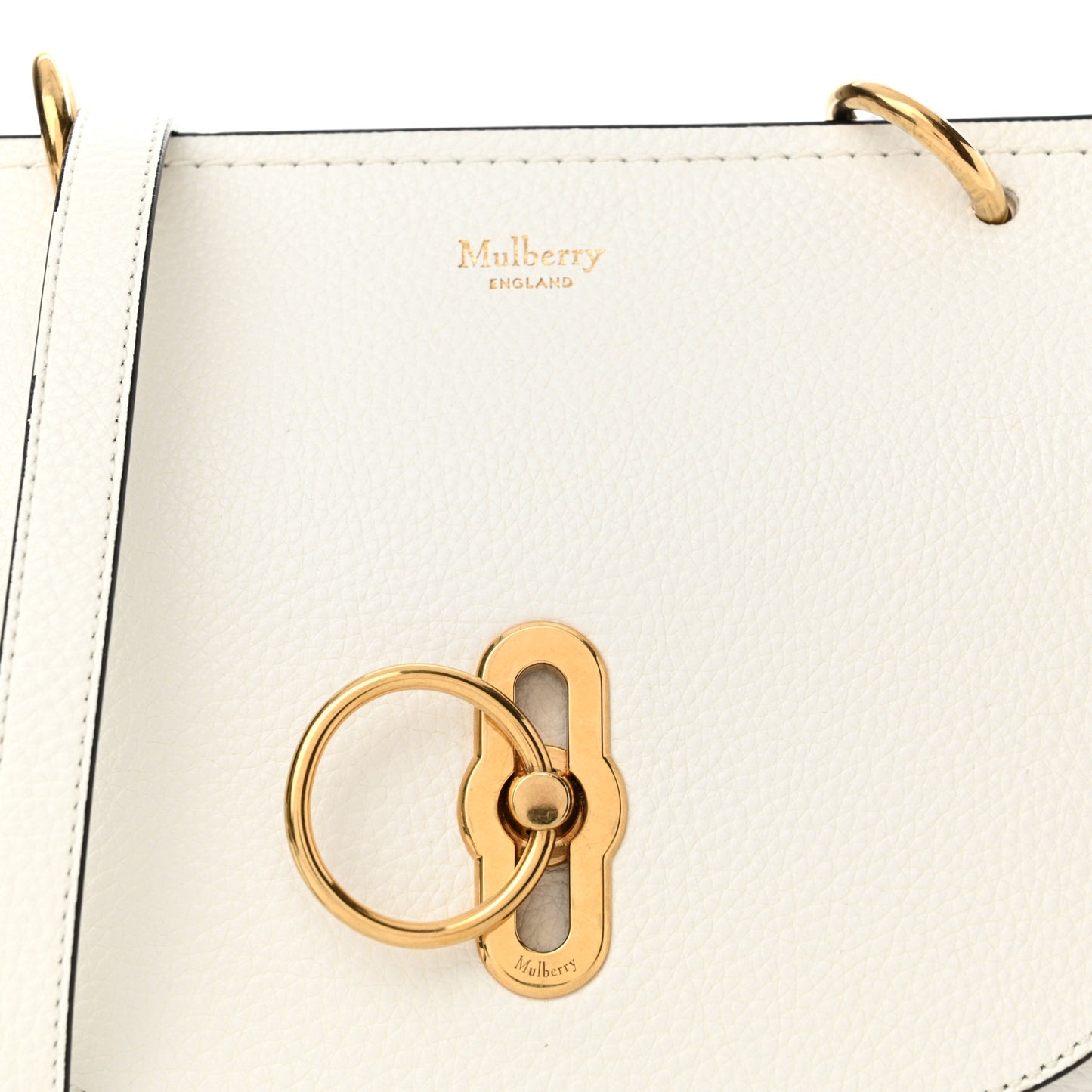 Small Classic Grain Calfskin Small Amberley Satchel White