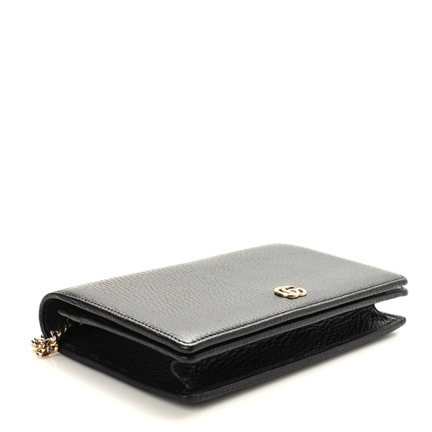 Gucci Calfskin Mini GG Marmont Chain Wallet Black 4 of 8