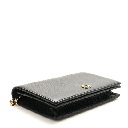 Gucci Calfskin Mini GG Marmont Chain Wallet Black 4 of 8