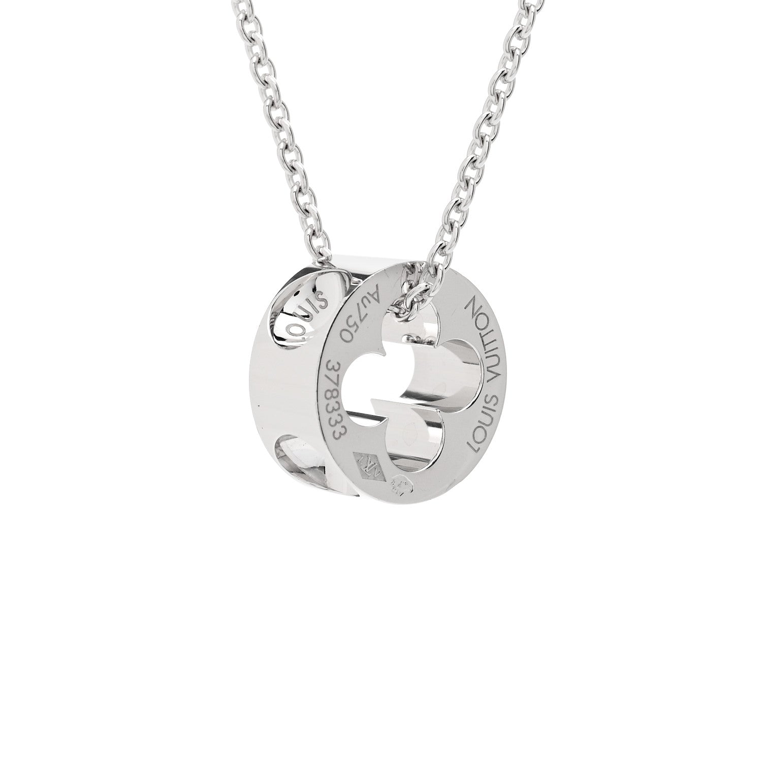 Louis Vuitton 18K White Gold Empreinte Pendant Necklace 3 of 5