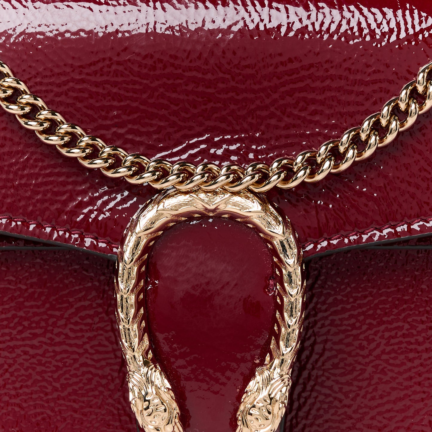 Crinkled Patent Mini Dionysus Shoulder Bag Rosso Ancora Red
