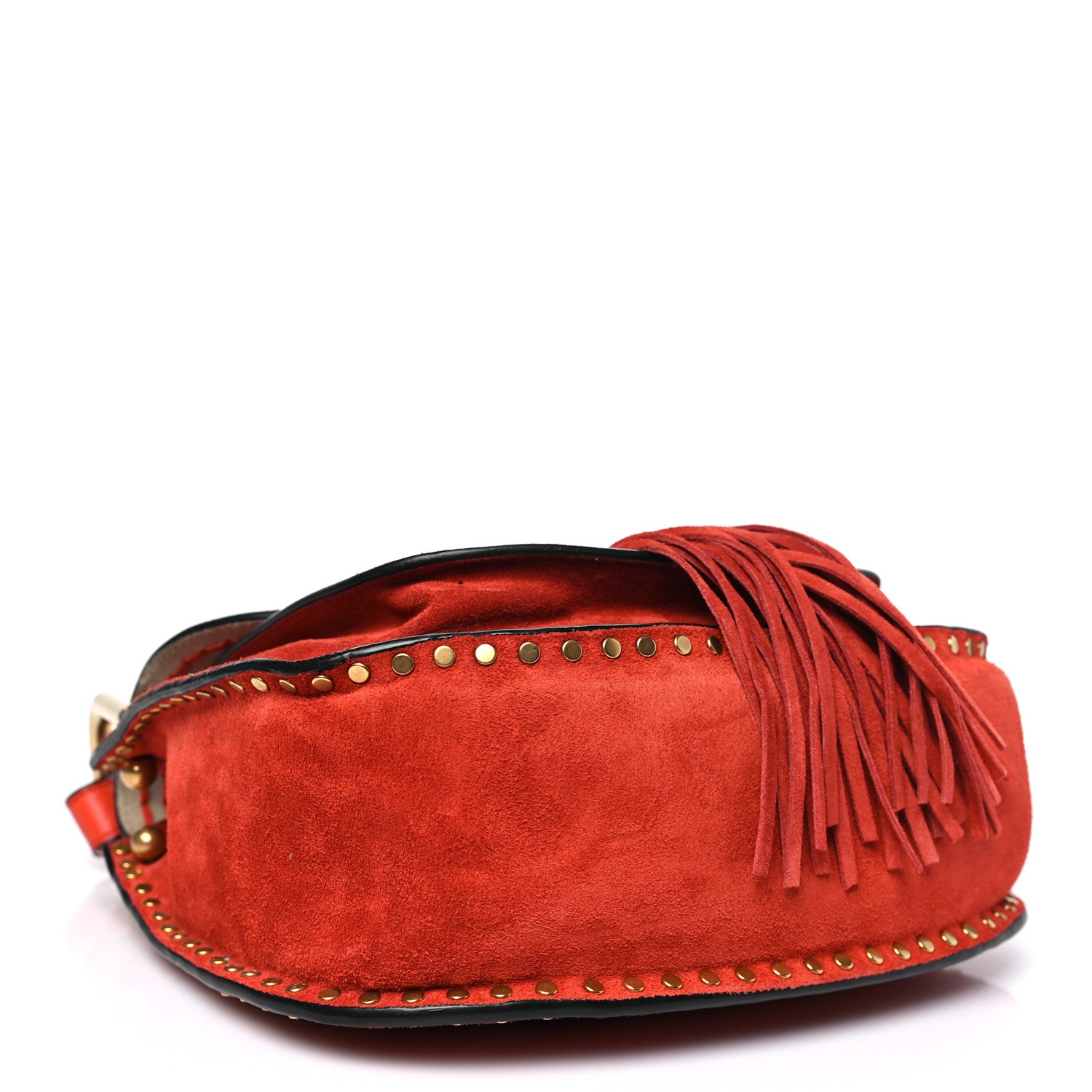 Chloe Suede Calfskin Braided Mini Hudson Shoulder Bag Sepia Red 4 of 12