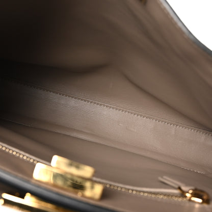Fendi Vitello Tahiti Burro Large Peekaboo Iconic Essentially Satchel Black Corda 5 of 9