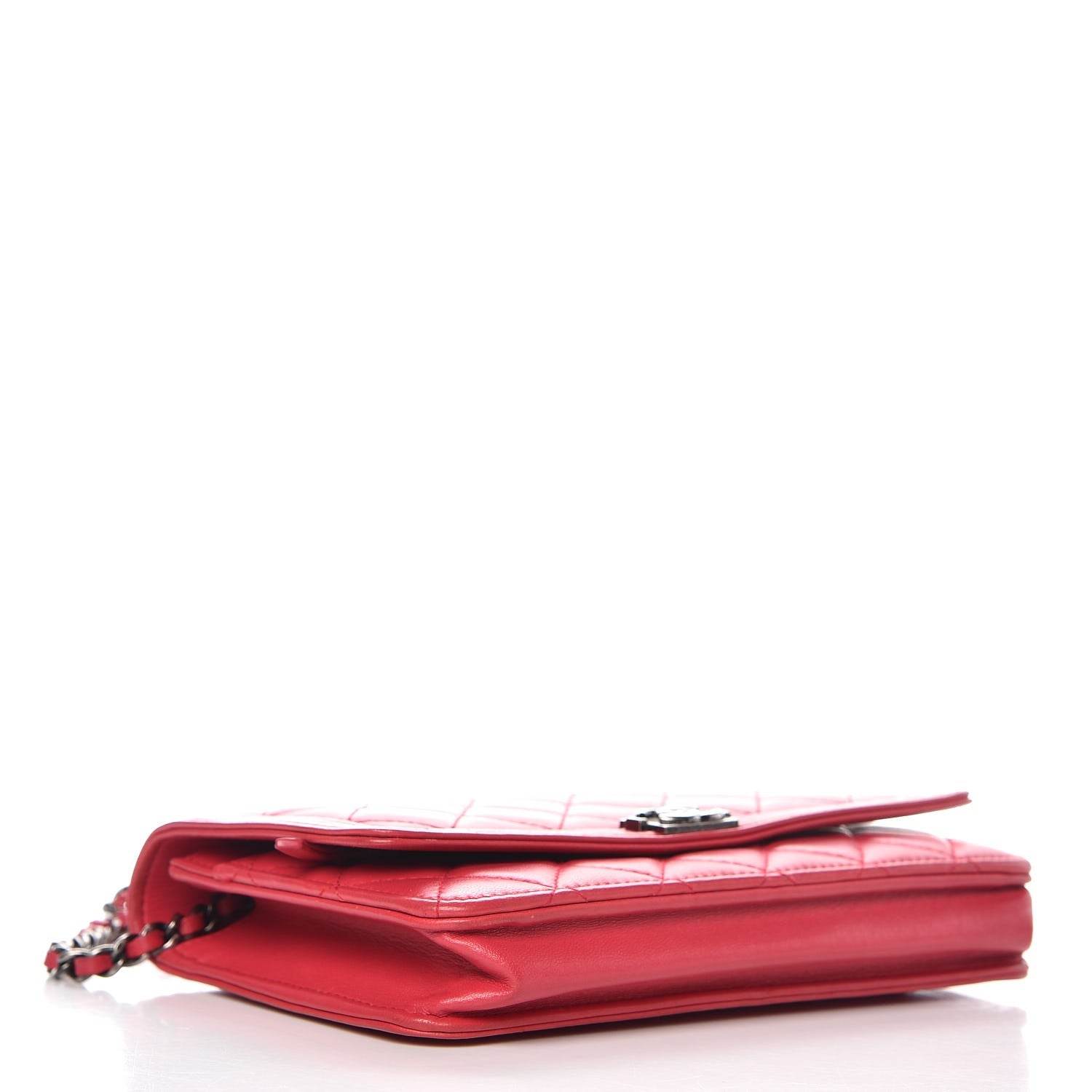 Chanel Lambskin Quilted Boy Wallet On Chain WOC Dark Pink 4 of 11