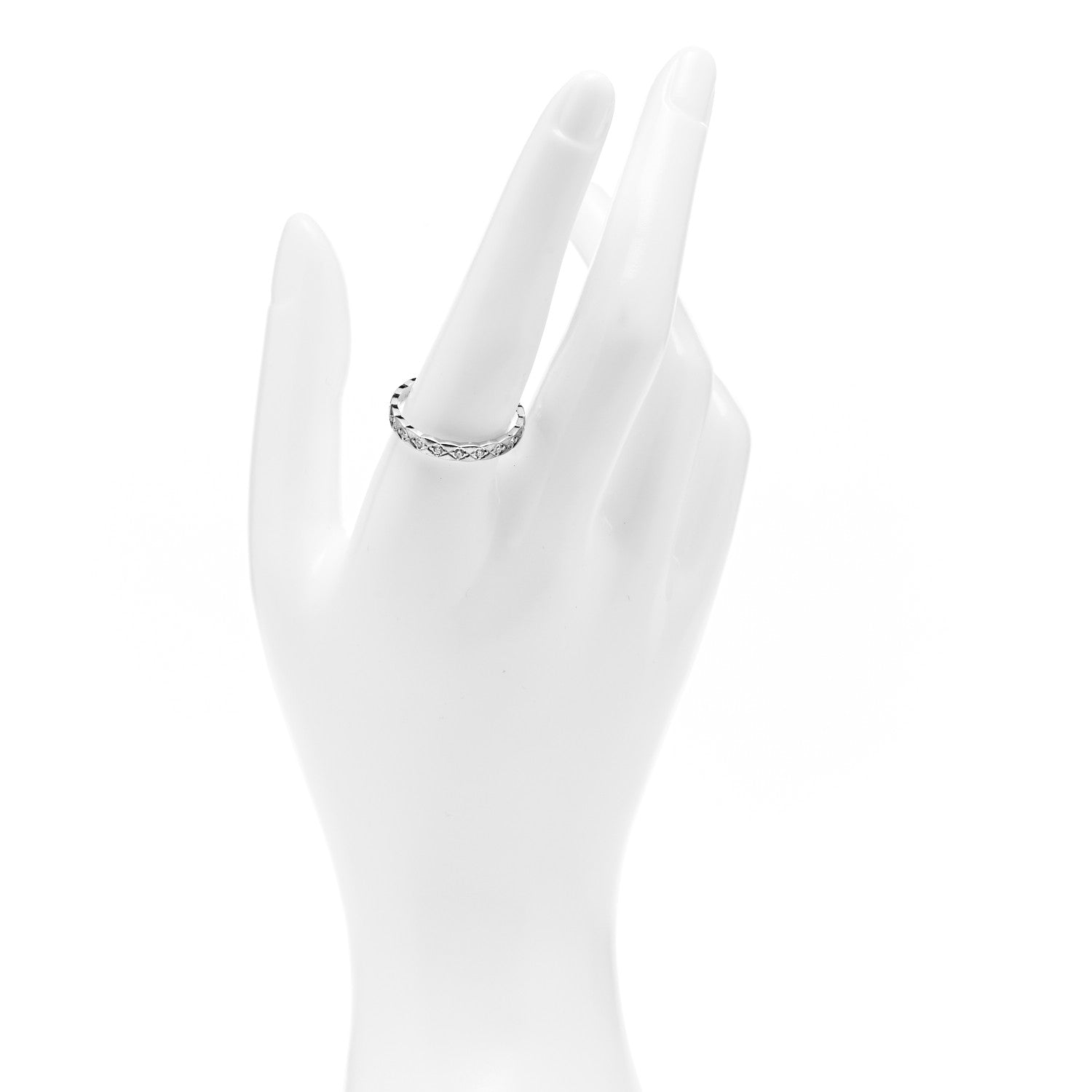 Chanel 18K White Gold Diamond Mini Coco Crush Ring 60 9 2 of 6