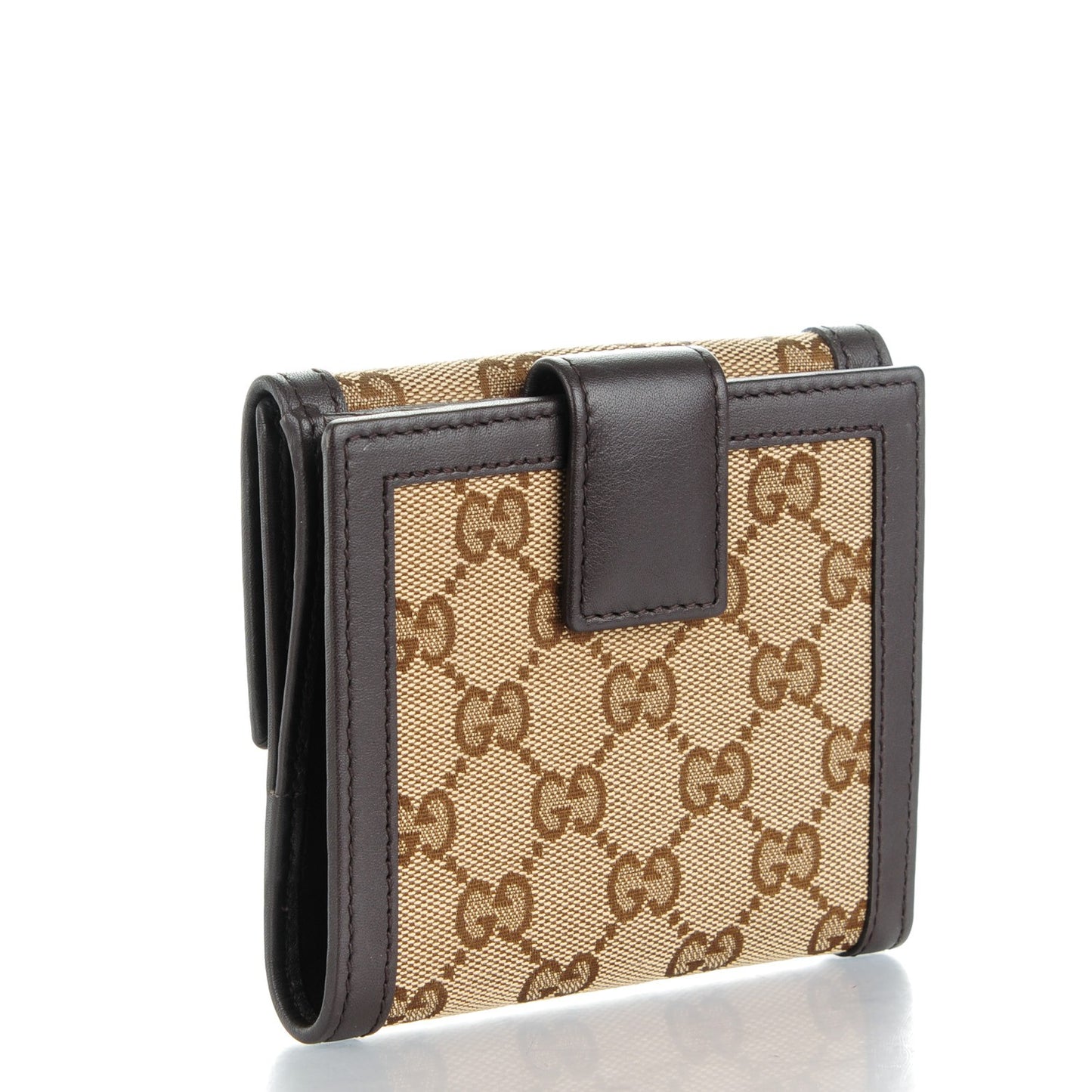 Monogram Margaux Calfskin Sukey French Flap Wallet Beige Ebony Cocoa