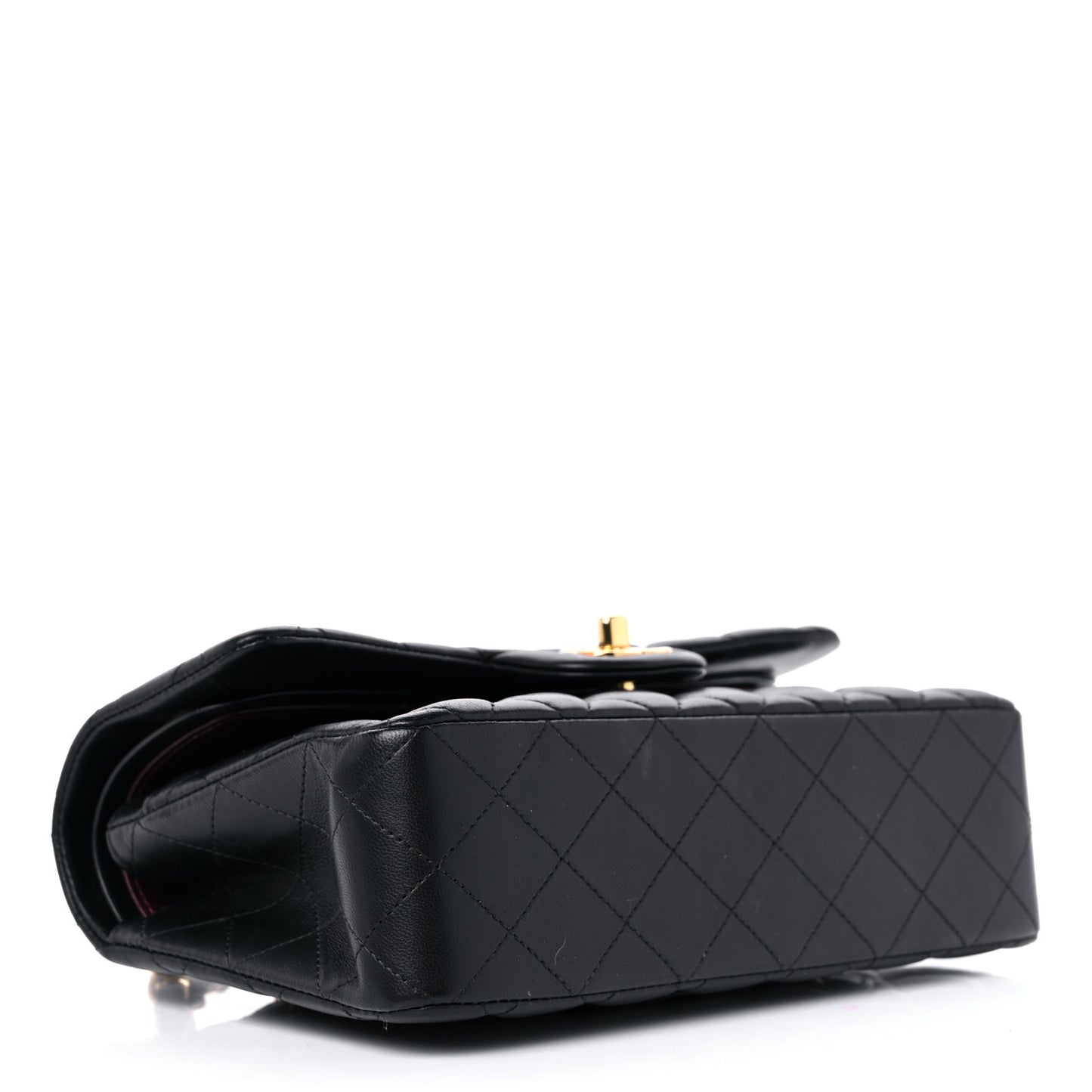 Lambskin Quilted Small Double Flap Black