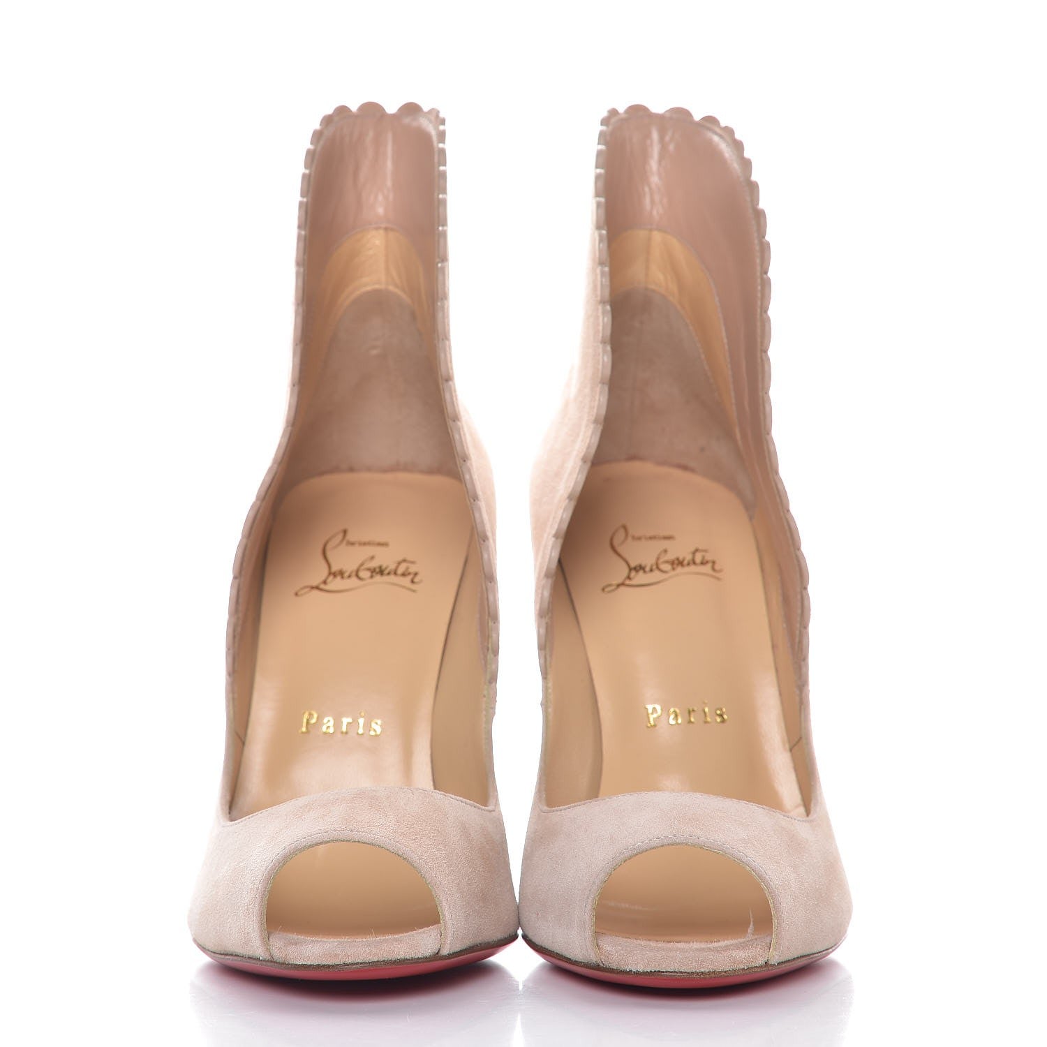 Christian Louboutin Suede Pijonina 100 Booties 37 Doudou 2 of 8