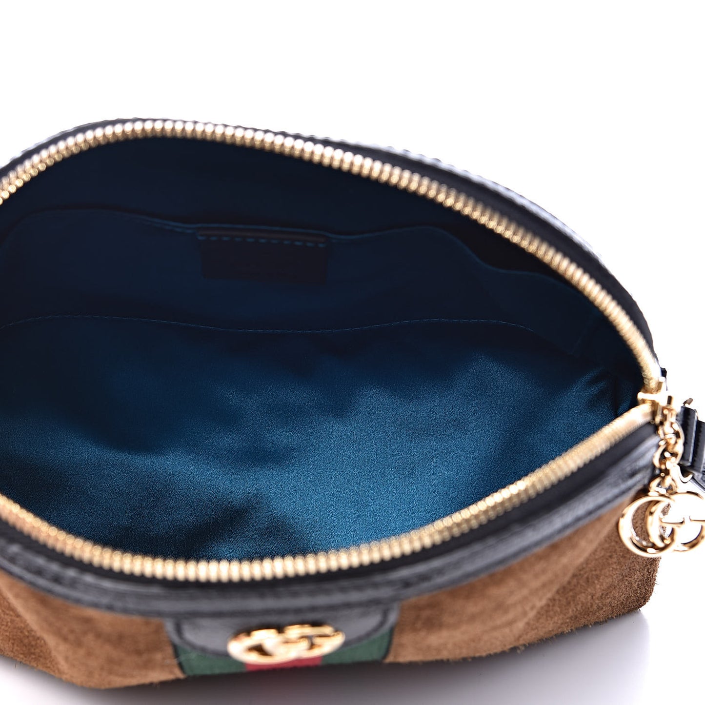 Suede Patent Web Small Ophidia Dome Shoulder Bag Nocciola Black