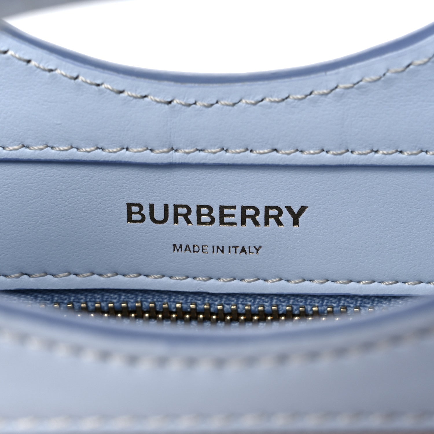 Burberry Canvas Smooth Calfskin Two Tone Mini Pocket Bag Natural Pale Blue 7 of 15