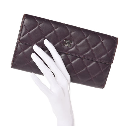 Chanel Lambskin Quilted Long Flap Wallet Prune 2 of 14