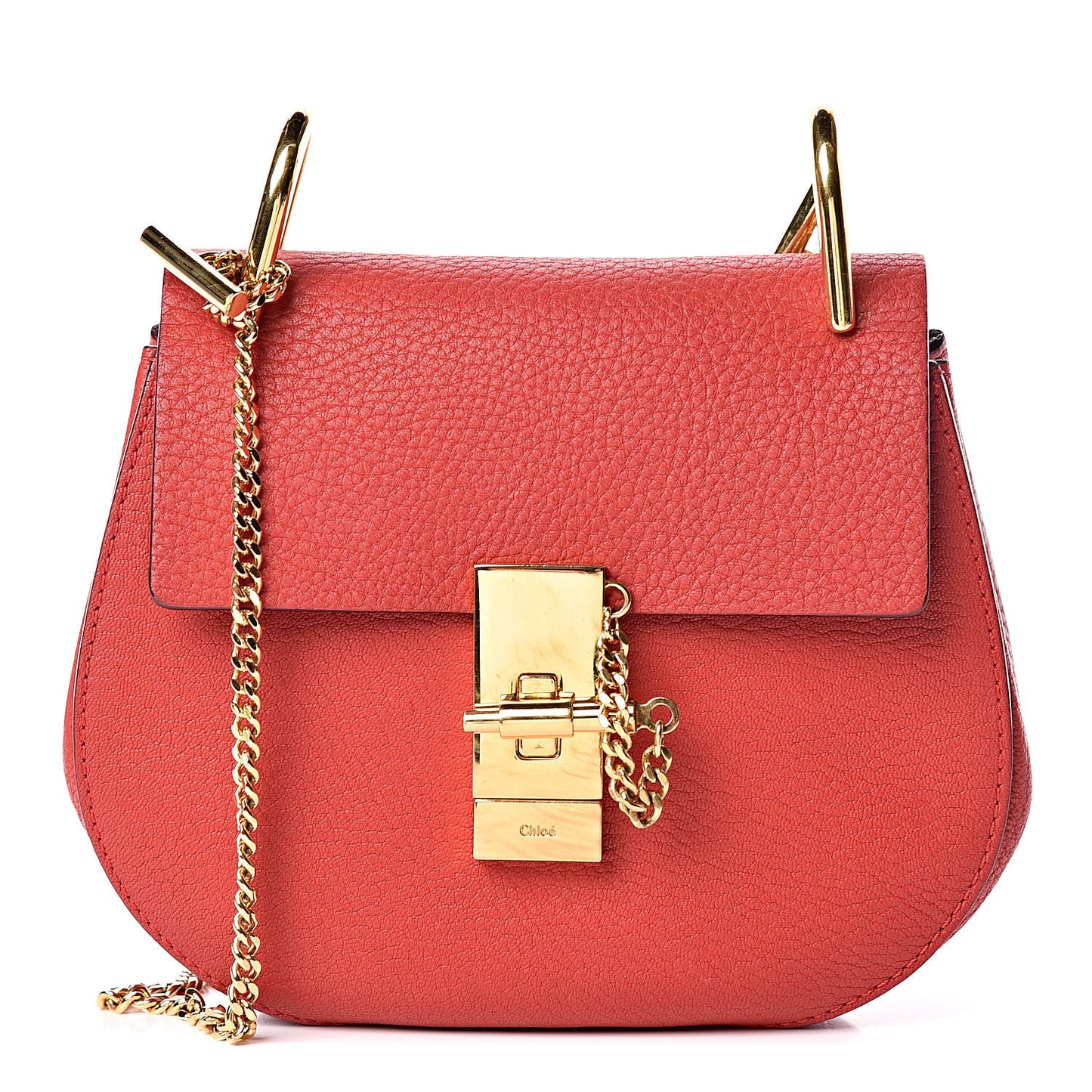 Grained Lambskin Mini Drew Shoulder Bag Plaid Red