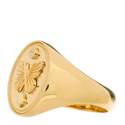 Foundrae 18K Yellow Gold Diamond Reverie Signet Ring 53 6.5 4 of 6