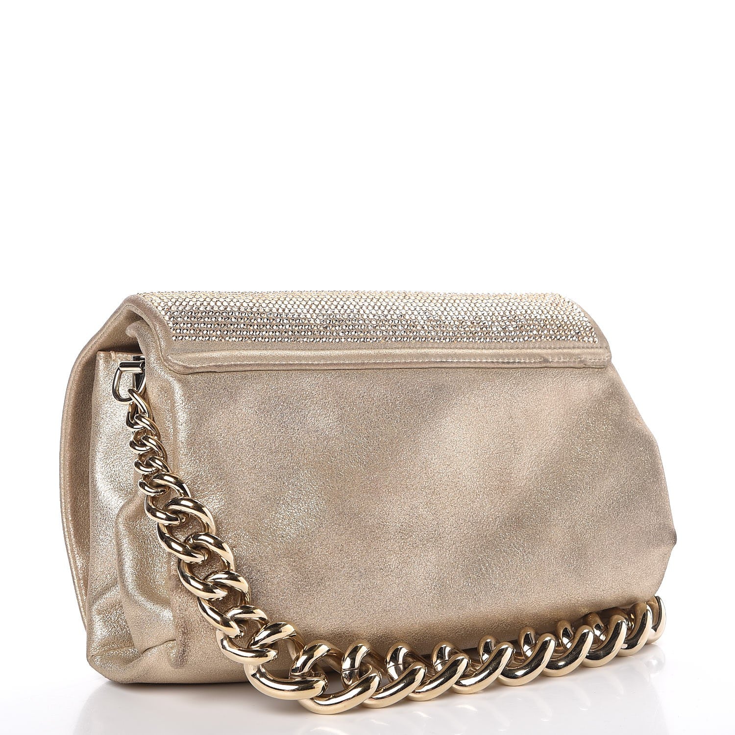 Versace Suede Crystal Medusa Sultan Evening Bag Gold 3 of 10