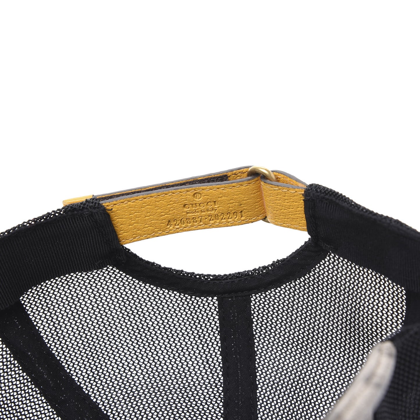 Soft GG Supreme Monogram Mesh Textured Dollar Calfskin Neo Vintage Rap Baseball Hat S Dark Brown Black
